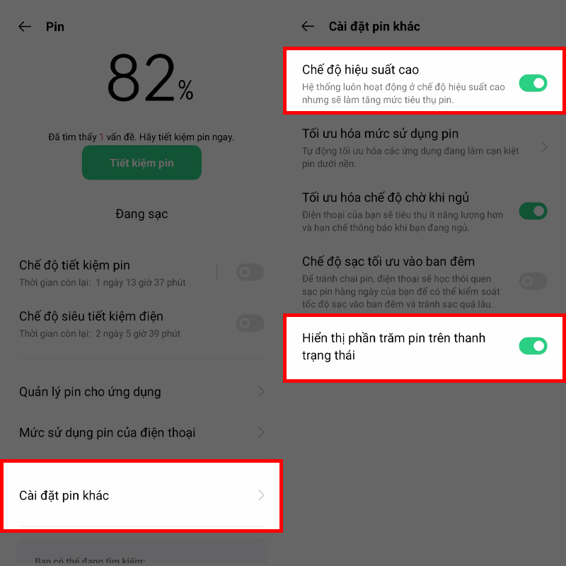 Chế độ hiệu suất cao Chế độ hiệu suất cao