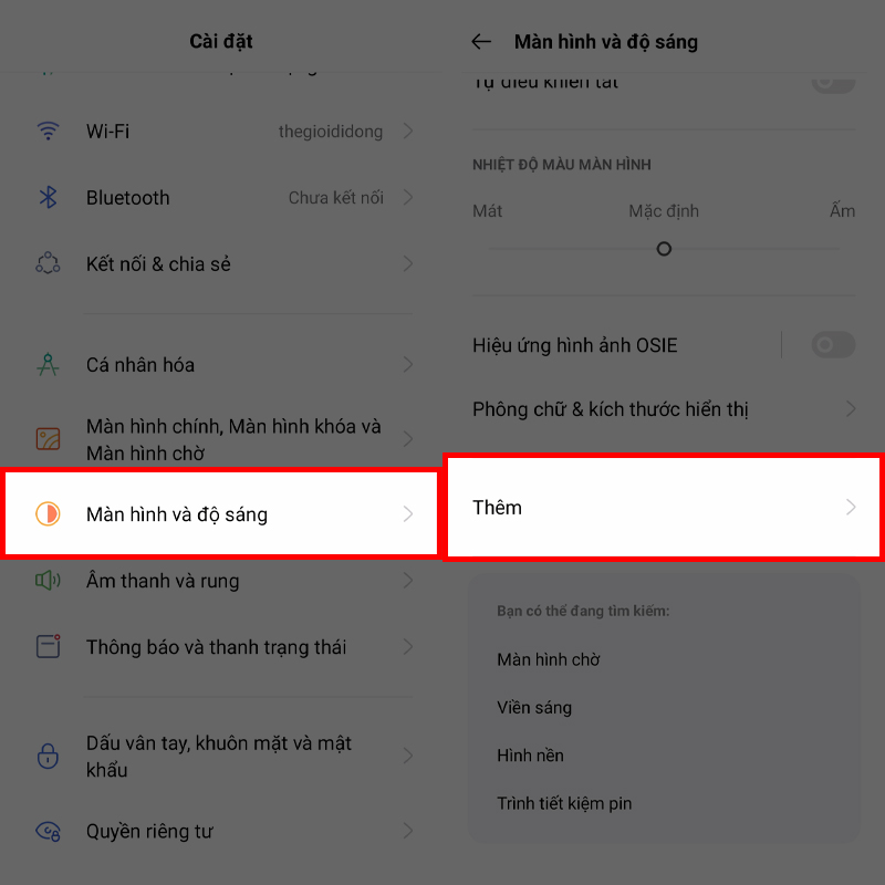 Tùy chỉnh chế độ hiển thị màn hình Tùy chỉnh chế độ hiển thị màn hình