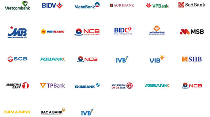 VNPAY-QR được tích hợp hầu hết trên ứng dụng Mobile Banking của các ngân hàng.