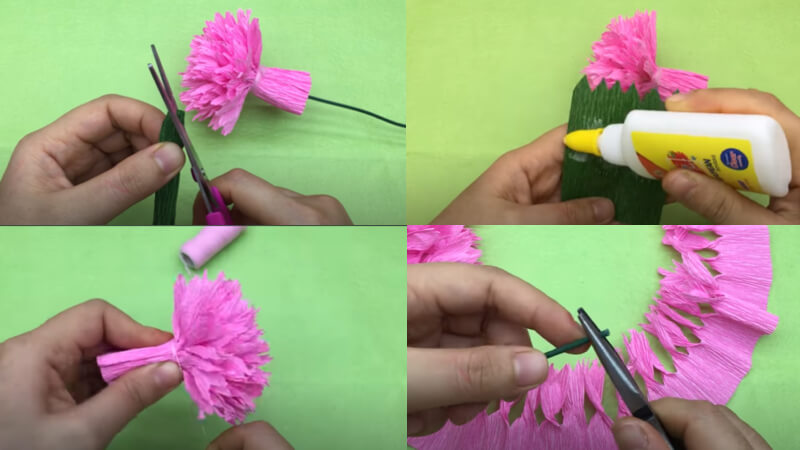 How to make carnations with crepe paper