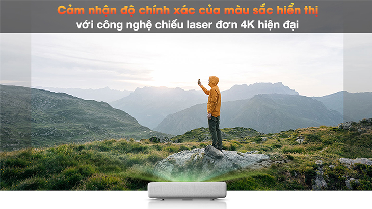 Màu sắc hiển thị  của máy chiếu vô cùng chính xác với công nghệ chiếu laser 4K hiện đại