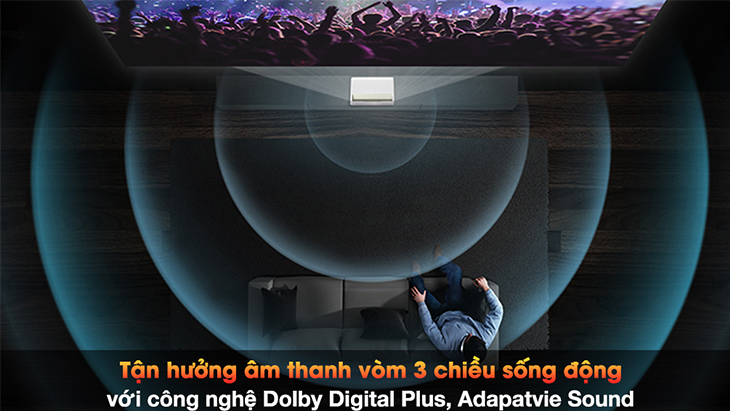 Tận hưởng âm thanh sống động trên máy chiếu với công nghệ Dolby Digital Plus, Adaptive Sound