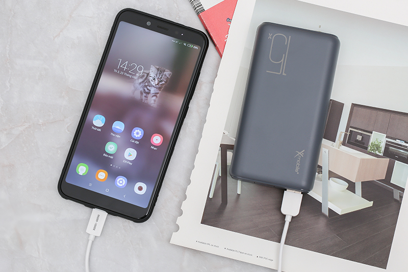 Pin sạc dự phòng Polymer 15.000mAh Type C Xmobile PJ JP200 Xám