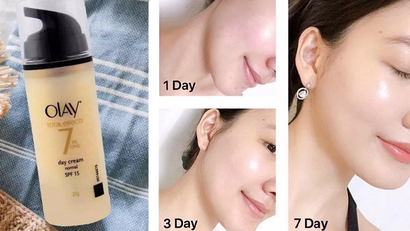 Sự thay đổi da của người sử dụng Olay Total Effects 7 in 1