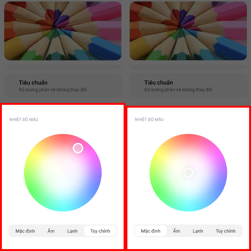 Tùy chỉnh chế độ màu hiển thị