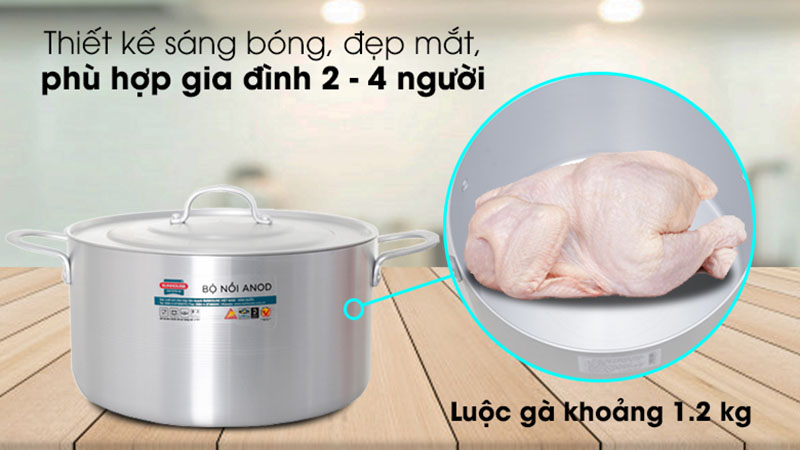 Nồi nhôm anod 24cm Sunhouse SH6542-24