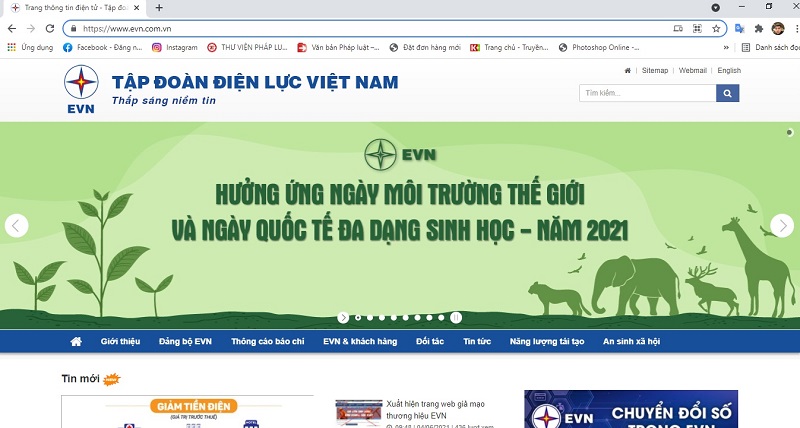 Website chính thống của EVN Website chính thống của EVN
