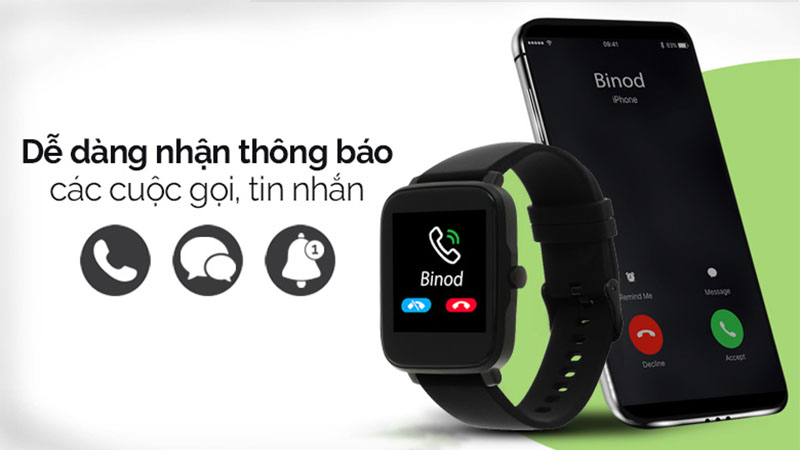 Đồng hồ thông minh BeU B2 Đen 