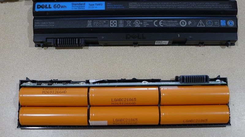 Cấu tạo của pin laptop.