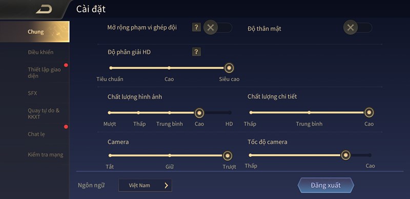 Setting Liên Quân Mobile trên Samsung Galaxy Note 9