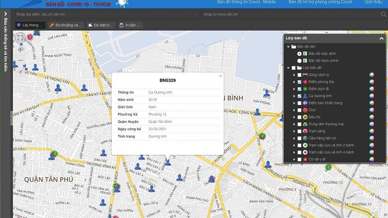 Bản đồ hỗ trợ phòng chống dịch Covid-19
