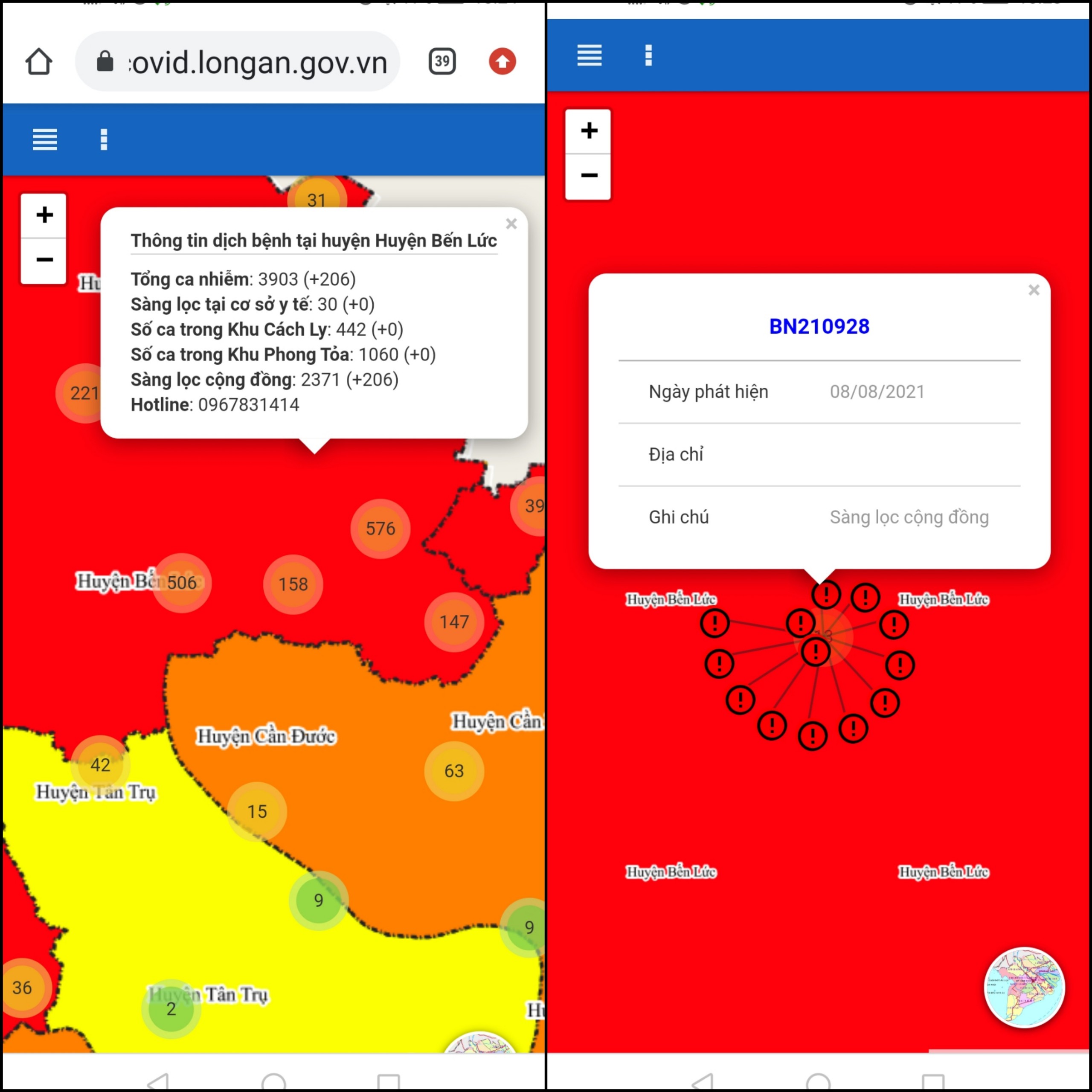 Bạn sẽ xem được vùng xanh, vùng đỏ các khu vực. Nhấn vào từng khu vực để xem tổng quát tình hình dịch bệnh Covid-19 và phóng bự ra để xem chi tiết về ca nhiễm ở khu vực đó. Bạn sẽ xem được vùng xanh, vùng đỏ các khu vực. Nhấn vào từng khu vực để xem tổng quát tình hình dịch bệnh Covid-19 và phóng bự ra để xem chi tiết về ca nhiễm ở khu vực đó.