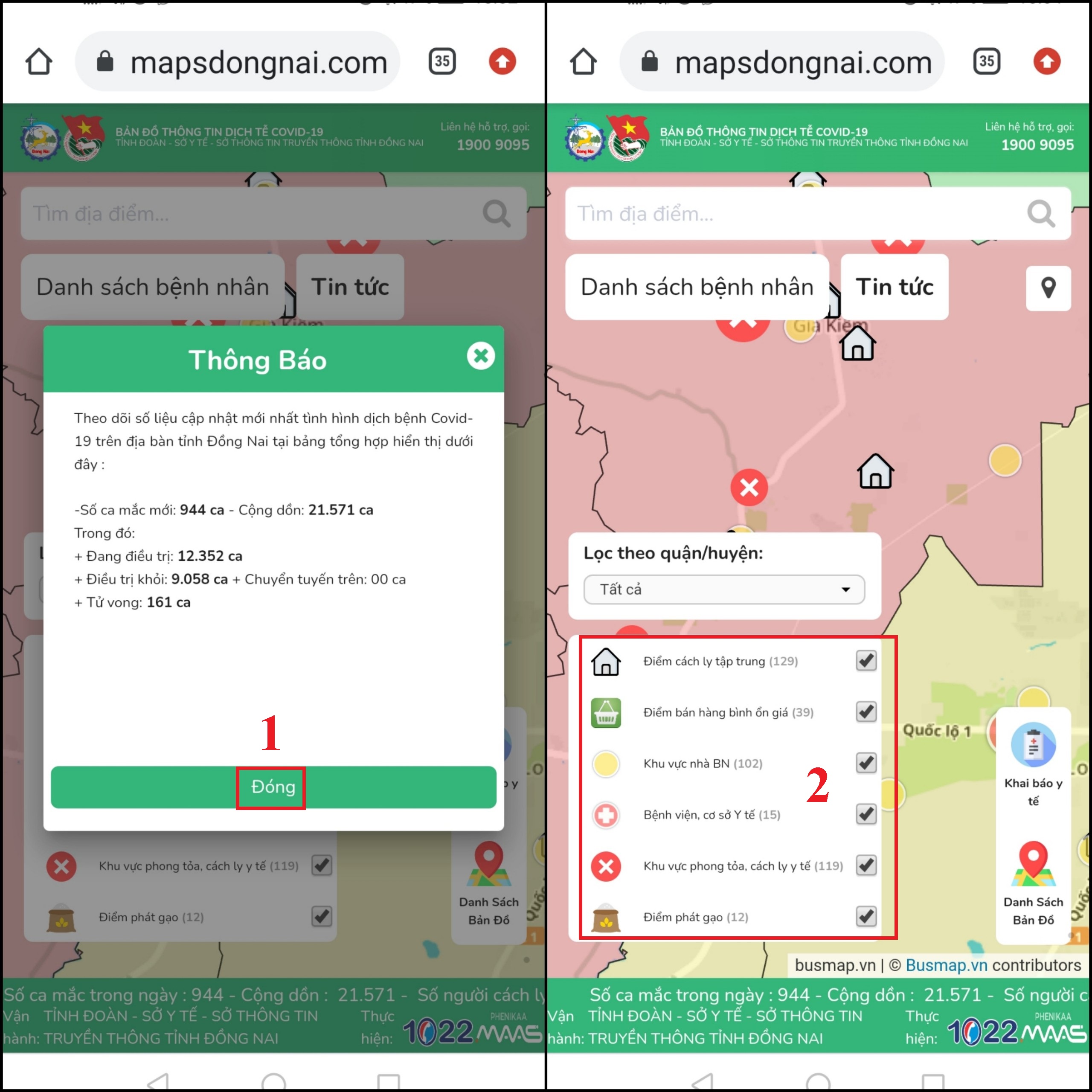 Đầu tiên, bạn truy cập vào link bản đồ Covid-19 Đồng Nai. Đầu tiên, bạn truy cập vào link bản đồ Covid-19 Đồng Nai.