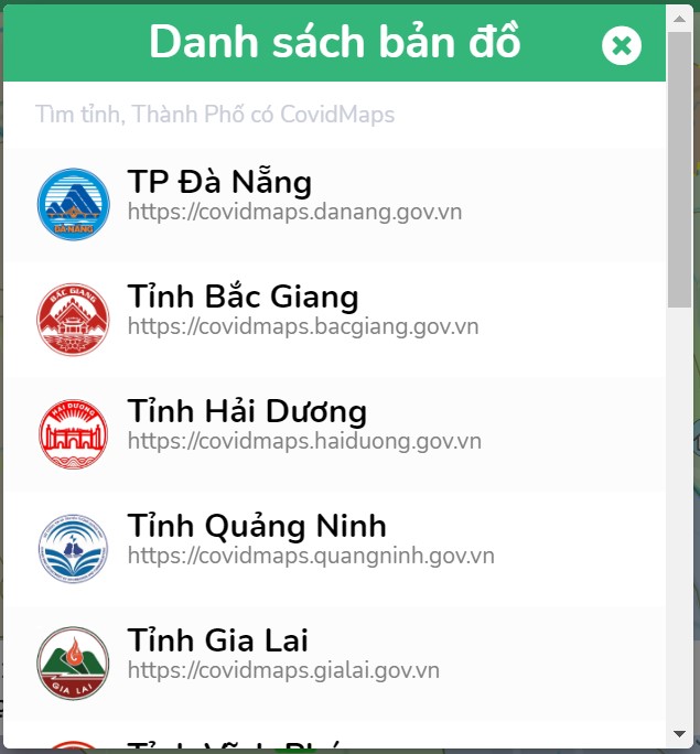 Bạn có thể chọn khu vực muốn tra cứu từ danh sách bản đồ Bạn có thể chọn khu vực muốn tra cứu từ danh sách bản đồ