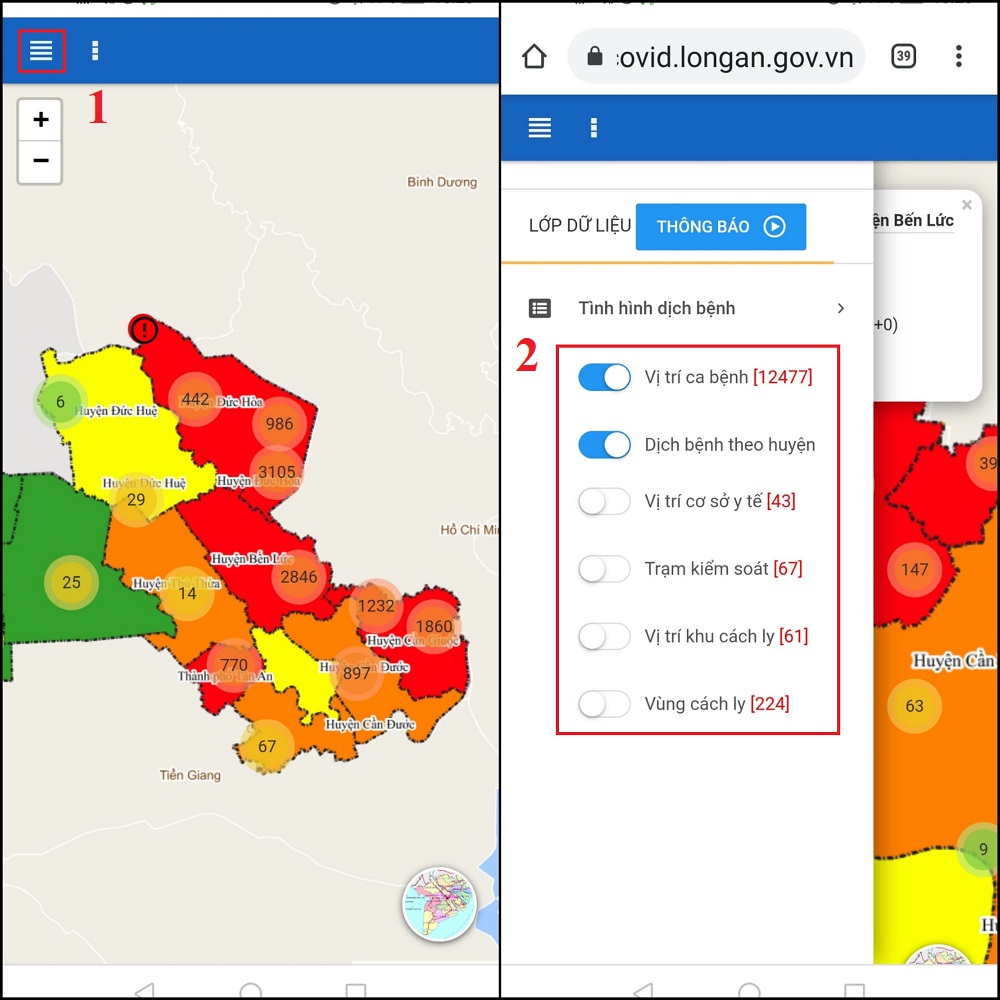 Chọn địa điểm muốn hiển thị Chọn địa điểm muốn hiển thị