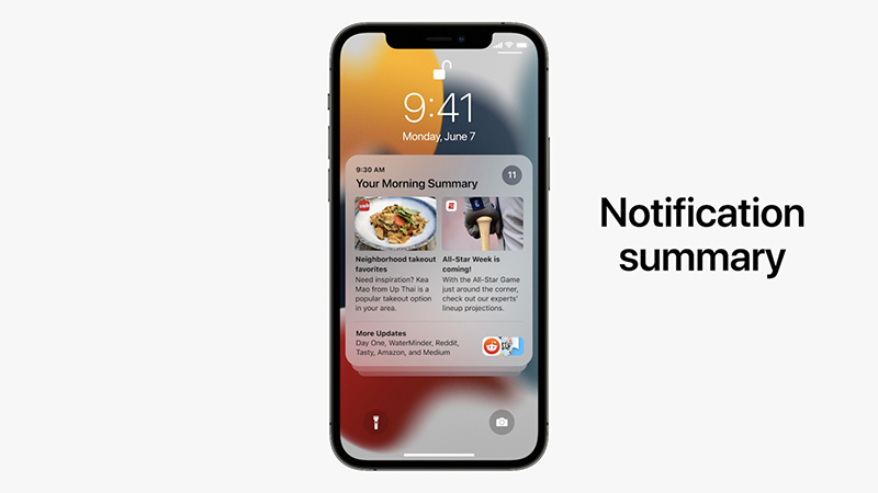 Giao diện mới của thông báo trên IOS 15