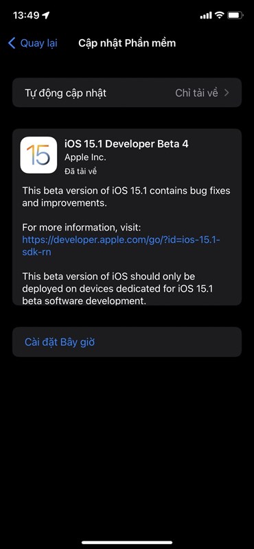 iOS 15.1 Beta 4 đã chính thức ra mắt.