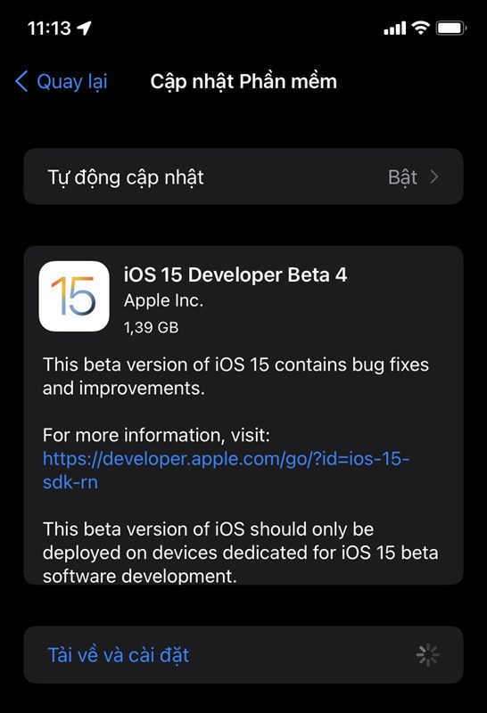 iOS 15 Beta 4 (dung lượng 1.39 GB) ra mắt hôm nay nhằm cải thiện một số lỗi và bổ sung tính năng mới.