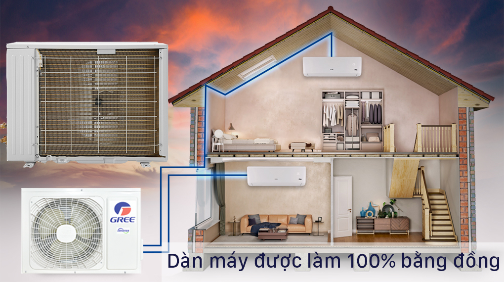 Dàn máy được làm 100% bằng Cu