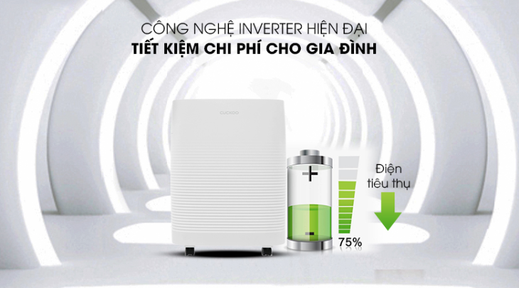 Máy lọc không khí Cuckoo của nước nào? Có tốt không? Có nên mua không? > Công nghệ Inverter trên máy lọc không khí Cuckoo giúp tiết kiệm điện tối ưu