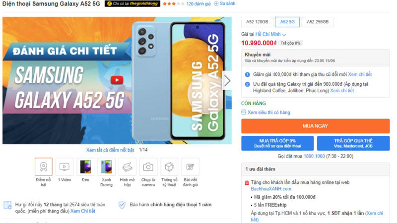 Nếu mang trên dưới 10 triệu đi mua điện thoại thì bạn sẽ lựa chọn Galaxy A52 5G mới hay iPhone XR hàng cũ tại TGDĐ?