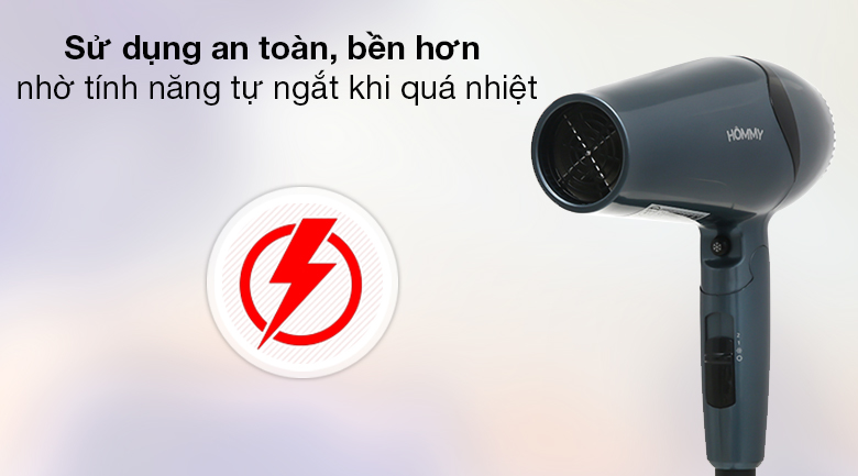 Máy sấy tóc Hommy của nước nào? Có tốt không? Có nên mua không? > Máy sấy tóc Hommy giúp bảo vệ người dùng với tính năng tự ngắt khi quá nhiệt