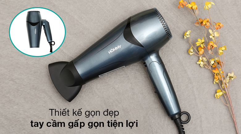 Máy sấy tóc Hommy của nước nào? Có tốt không? Có nên mua không? > Máy sấy tóc Hommy sở hữu thiết kế nhỏ gọn, dễ dàng sử dụng và di chuyển