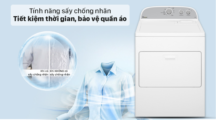 Máy sấy Whirlpool có chức năng chống nhăn