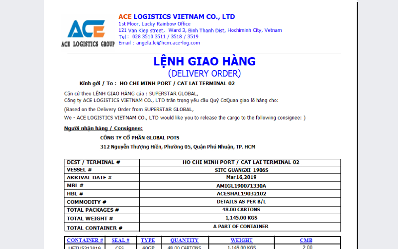 Lệnh giao hàng