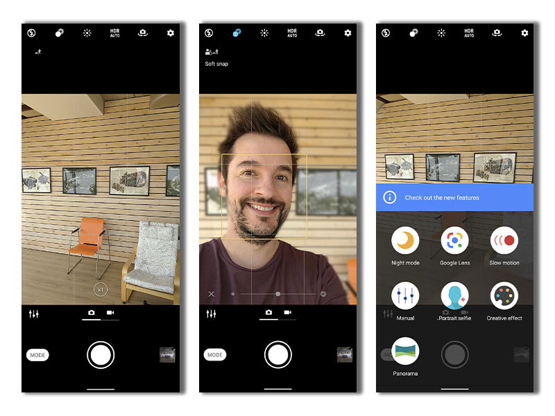 Giao diện ứng dụng camera của Xperia 10 III