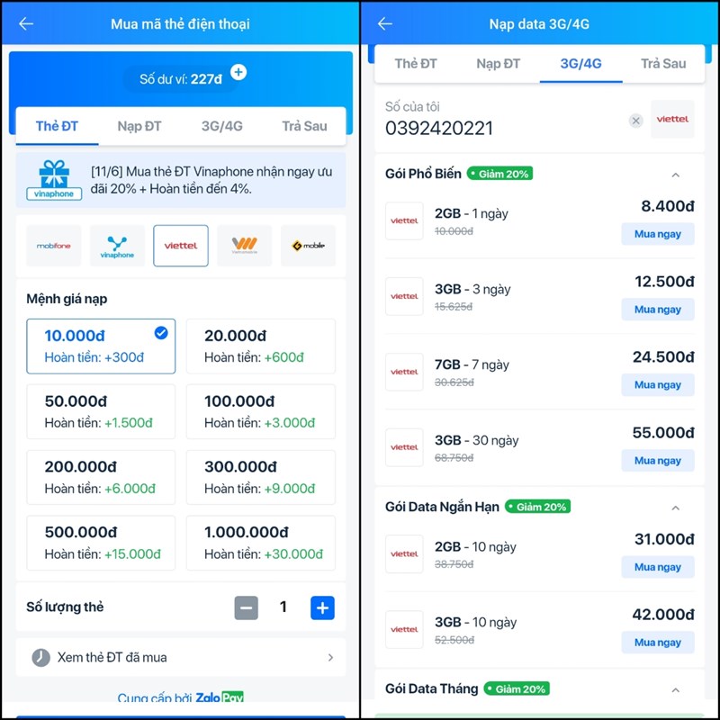 Nạp tiền điện thoại bằng Zalo siêu nhanh, siêu thuận tiện Nạp tiền điện thoại bằng Zalo siêu nhanh, siêu thuận tiện