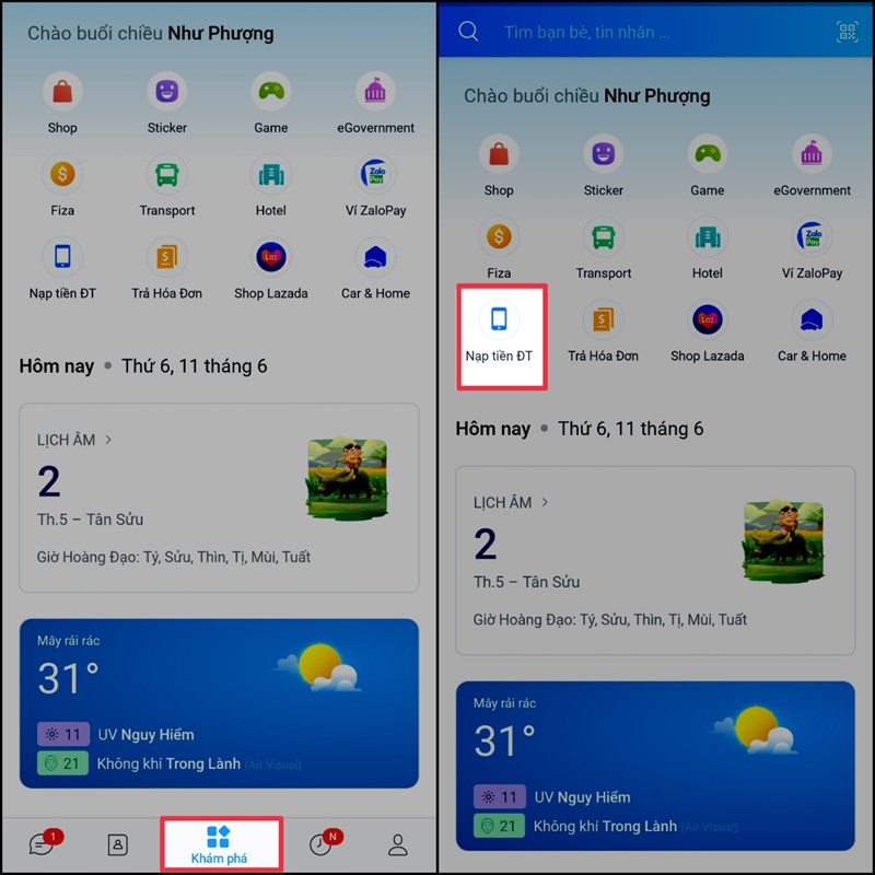 Nạp tiền điện thoại bằng Zalo siêu nhanh, siêu thuận tiện Nạp tiền điện thoại bằng Zalo siêu nhanh, siêu thuận tiện
