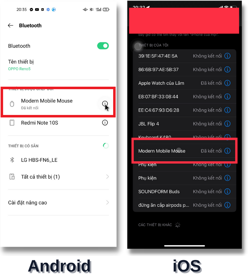 Chuột Bluetooth Microsoft Modern Mobile còn hỗ trợ cả hệ điều hành Android và iOS nữa đó các bạn (nhưng mà chúng ta chỉ thử cho vui thôi nhé).