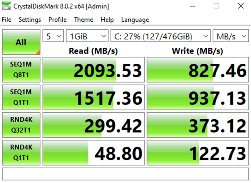 Đo tốc độ đọc và ghi của ổ cứng Lenovo IdeaPad 3 i3 Gen 11