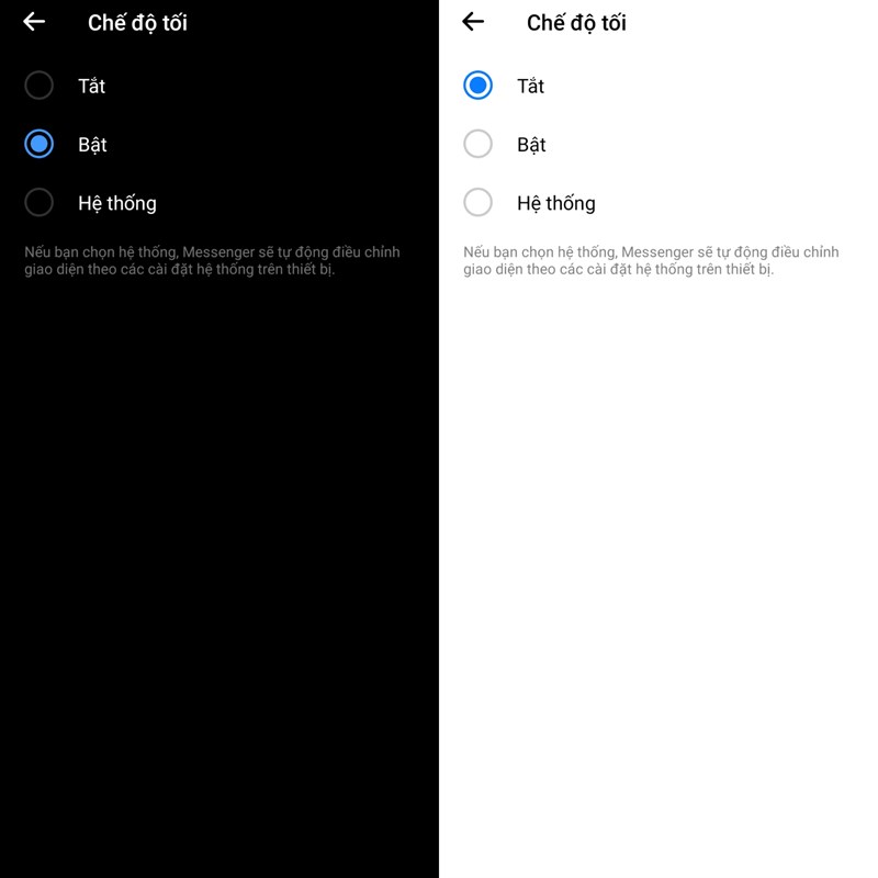 tính năng tự động bật, tắt Dark Mode