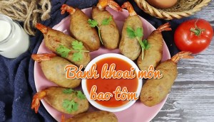 Hướng dẫn cách làm món bánh khoai môn bao tôm giòn ngon mới lạ