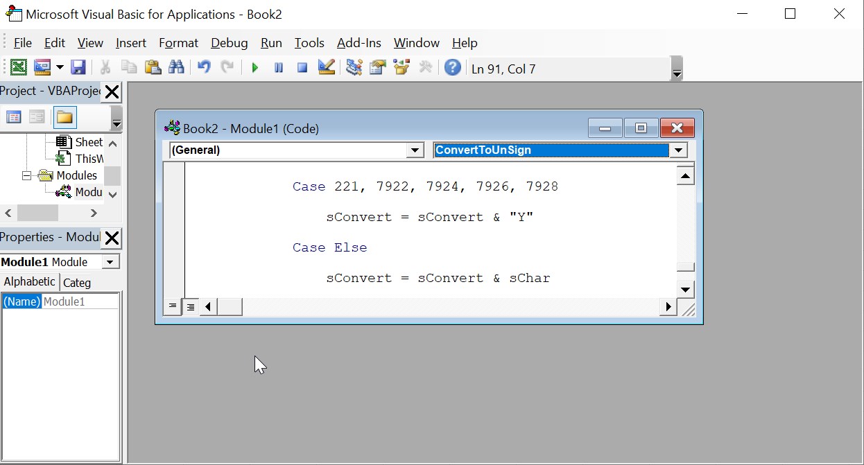  Copy bộ code sau đó dán lại vào cửa sổ Module