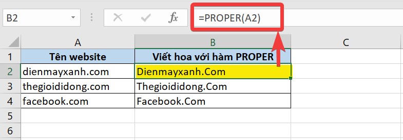 Hàm PROPER trả về kết quả không như mong muốn