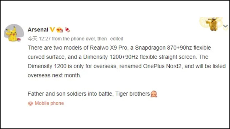 Thông tin rò rỉ liên quan OnePlus Nord 2