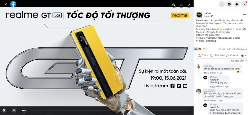 Realme GT sẽ ra mắt toàn cầu vào ngày 15/6