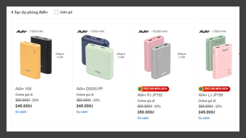Xuất hiện thương hiệu phụ kiện mới AVA+: nhỏ gọn, an toàn, giá tốt bao lời, bảo hành 12 tháng, sale 30% cho sạc dự phòng