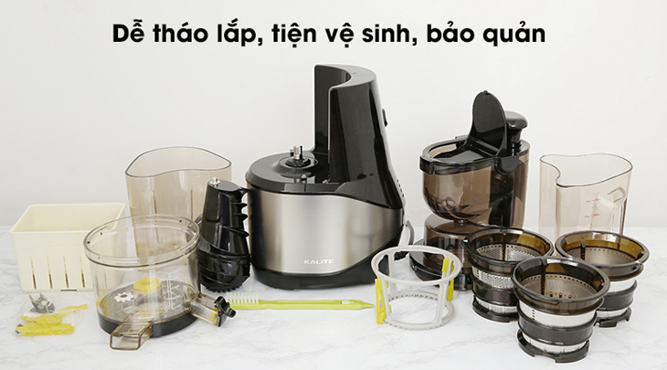 Máy ép chậm Kalite có các bộ phận dễ tháo lắp, bảo quản và vệ sinh