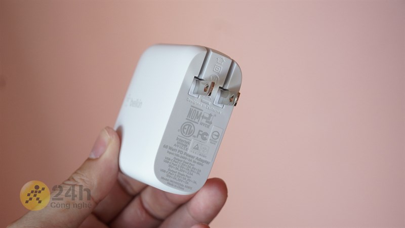 Adapter sạc 2 cổng Type C PD 50W GaN Belkin WCH003.