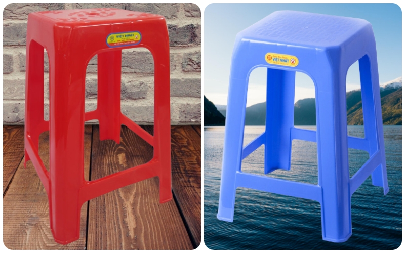Sản phẩm ghế nhựa Việt Nhật có họa tiết, thiết kế đơn giản