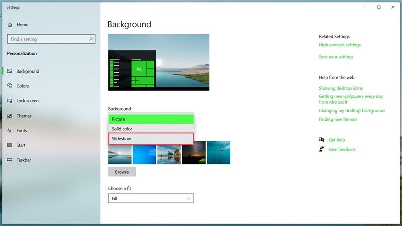 Cách đổi hình nền máy tính Windows 11 bằng ảnh có sẵn trong máy