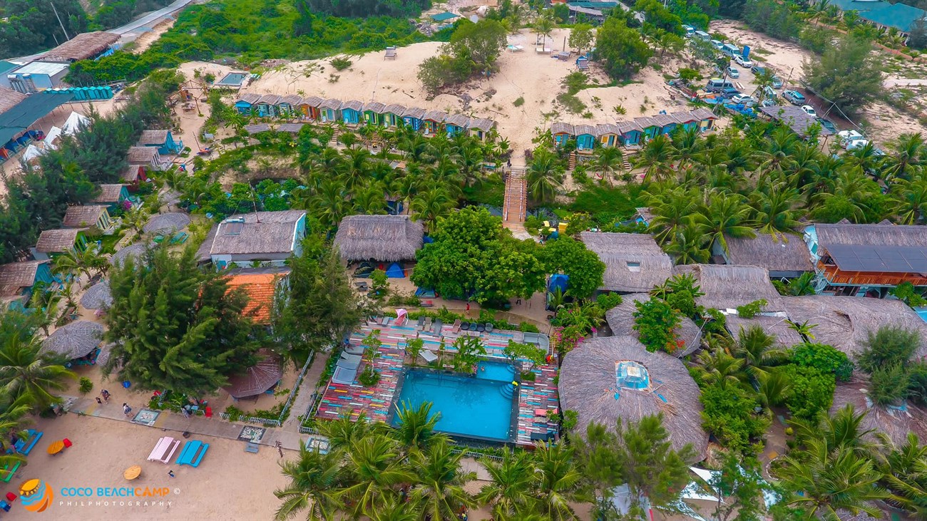 Coco Beach Camp Lagi nhìn từ trên cao xuống