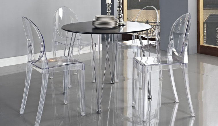 Top 10 mẫu ghế nhựa trong suốt cho phòng ăn, quầy bar hiện đại