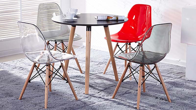 Ghế Eames DSW lưng nhựa trong suốt