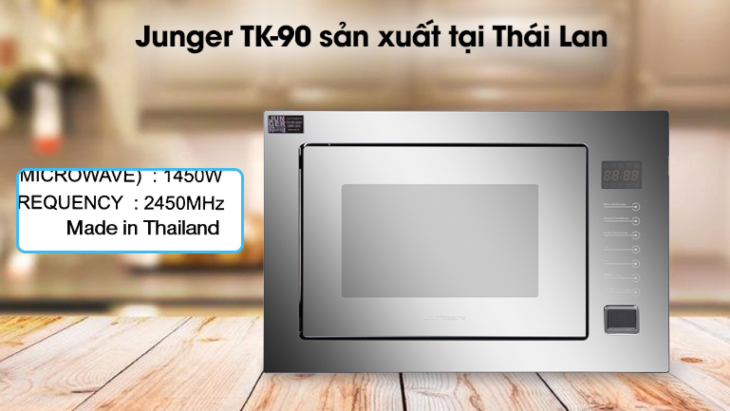 Lò vi sóng lắp âm Junger TK-90 với mẫu mã đẹp mắt, nấu ăn tiện lợi, đa dạng