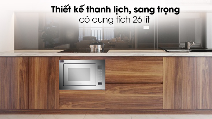 Lò vi sóng Junger có thiết kế âm tủ sang trọng, hiên đại, tiết kiệm diện tích